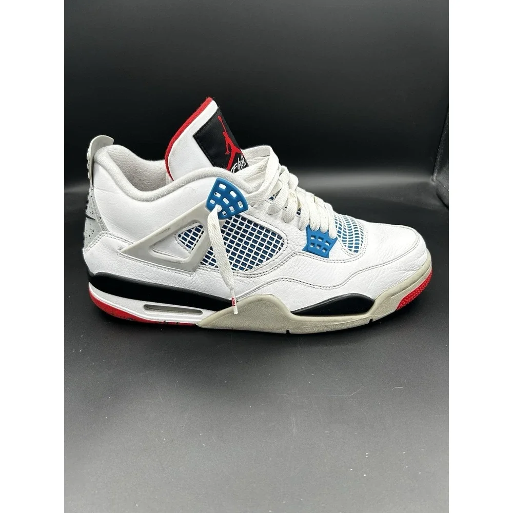 Jordan 4 Retro What The White Red Blue Sneaker CI1184-146 Mens 11.5